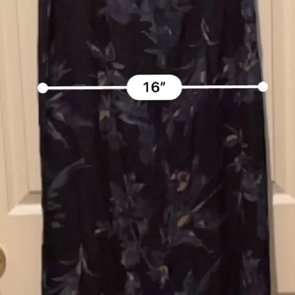 Laura Ashley 1990’s Vintage Maxi Blue Purple Muted Fairycore Floral Dress sz - Picture 9 of 12